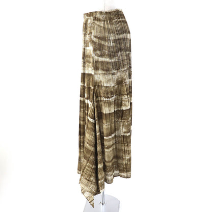 PLEATS PLEASE グラフィック プリント スカート ブラウン