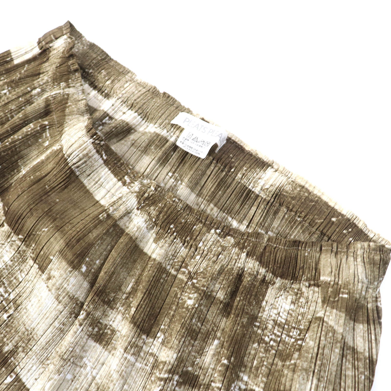 PLEATS PLEASE グラフィック プリント スカート ブラウン