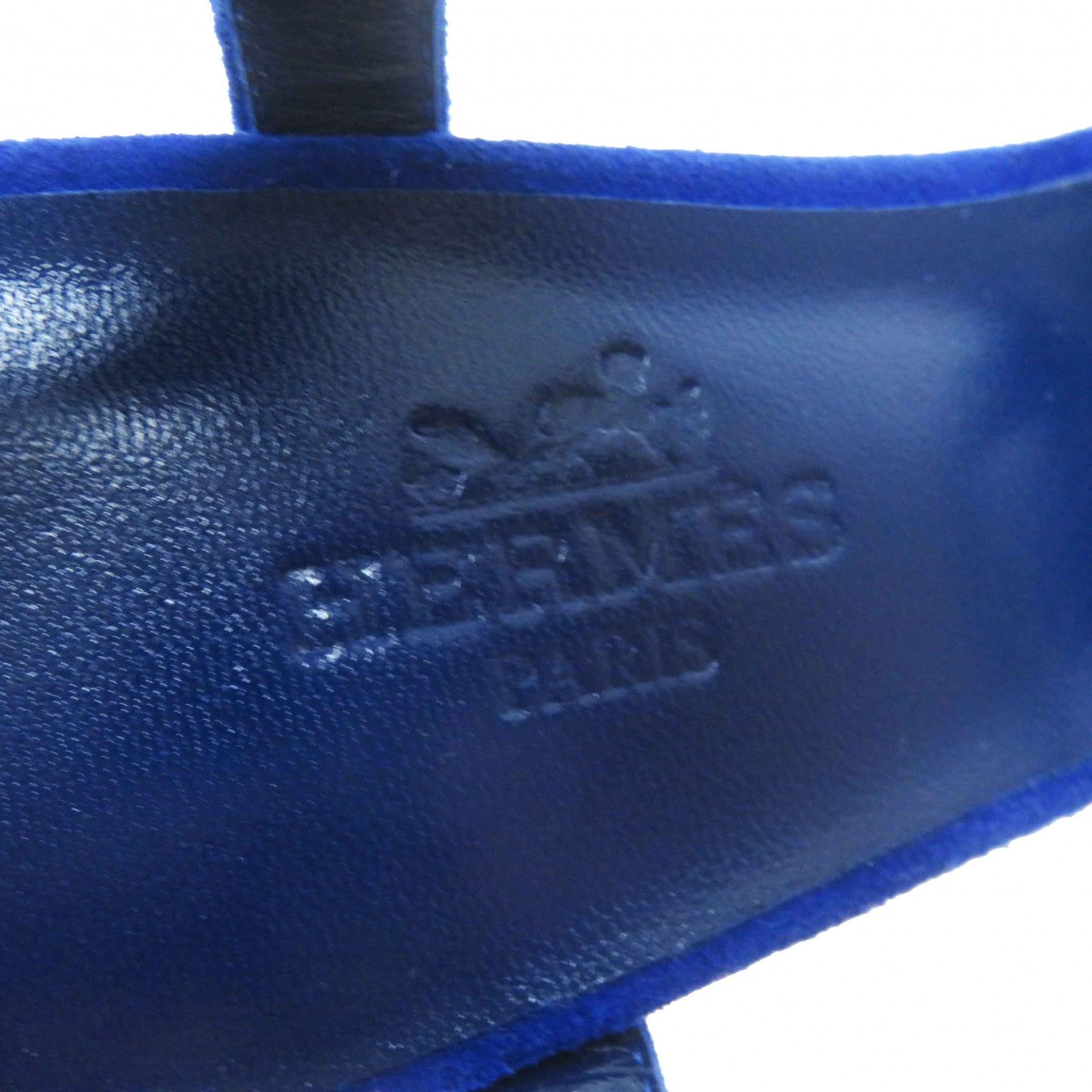エルメス スエード レザー サンダル ブルー 35.5