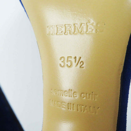 エルメス スエード レザー サンダル ブルー 35.5