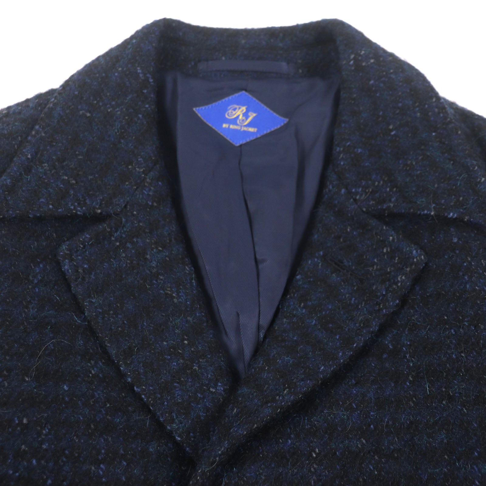 RING JACKET ウール アルパカ モヘア シルク チェック コート