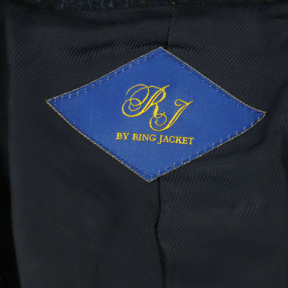 RING JACKET ウール アルパカ モヘア シルク チェック コート