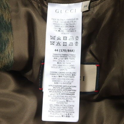 グッチ ラマ ウール GG ストライプ コート グリーン 44