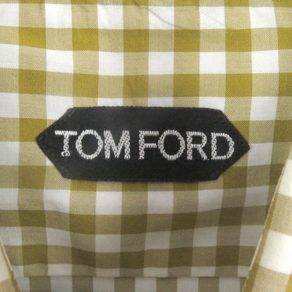 トム フォード コットン ギンガム チェック シャツ ブラウン