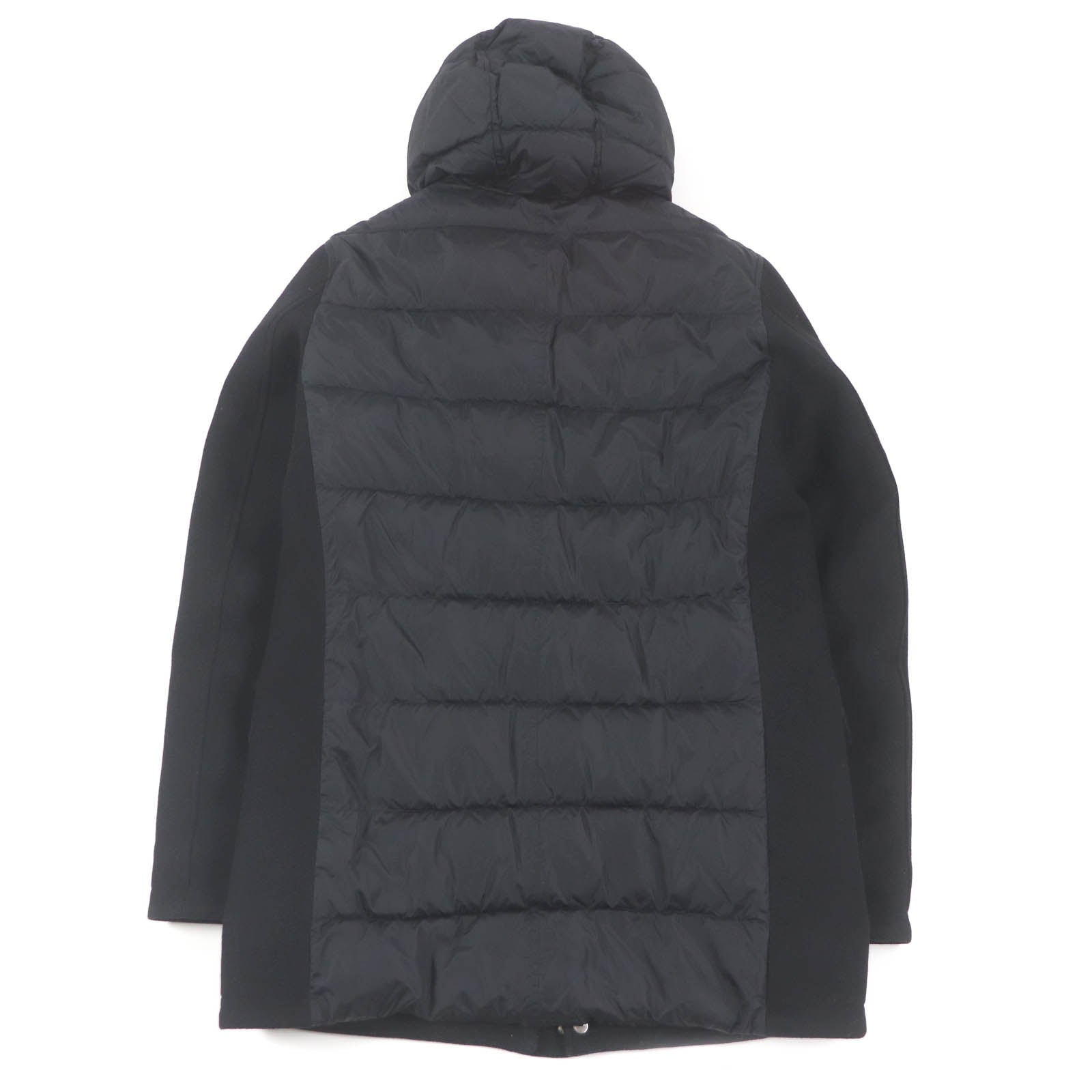 Herno ウール ナイロン ダッフル コート ブラック 44
