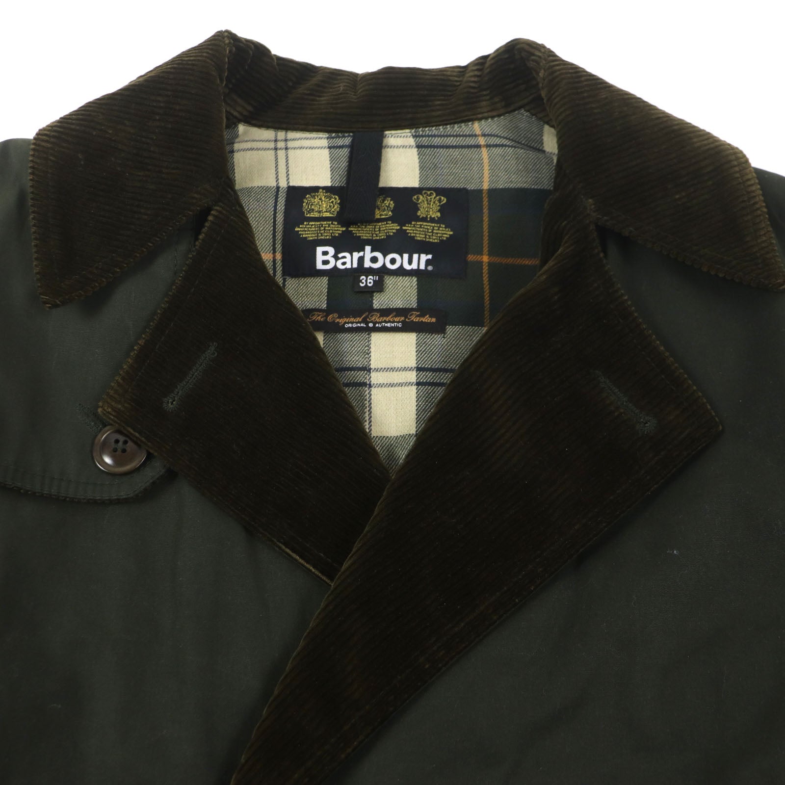 Barbour チェック オイルド コート