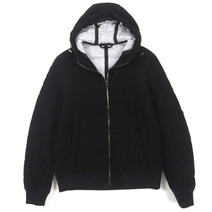 HERNO ゴート レザー コットン フード ジャケット ブラック 44