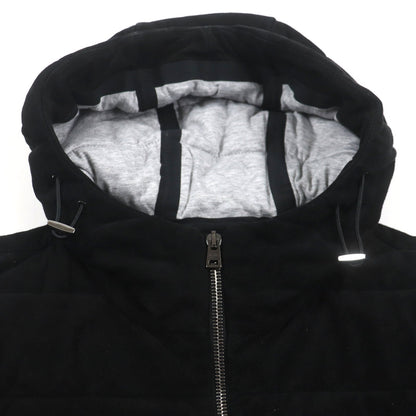 HERNO ゴート レザー コットン フード ジャケット ブラック 44