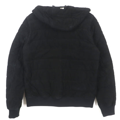 HERNO ゴート レザー コットン フード ジャケット ブラック 44