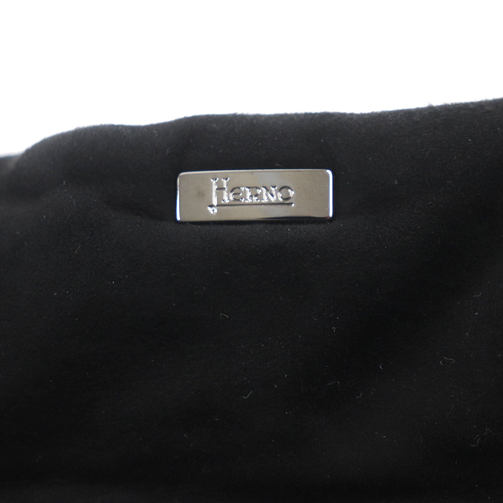 HERNO ゴート レザー コットン フード ジャケット ブラック 44