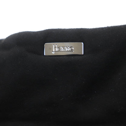HERNO ゴート レザー コットン フード ジャケット ブラック 44
