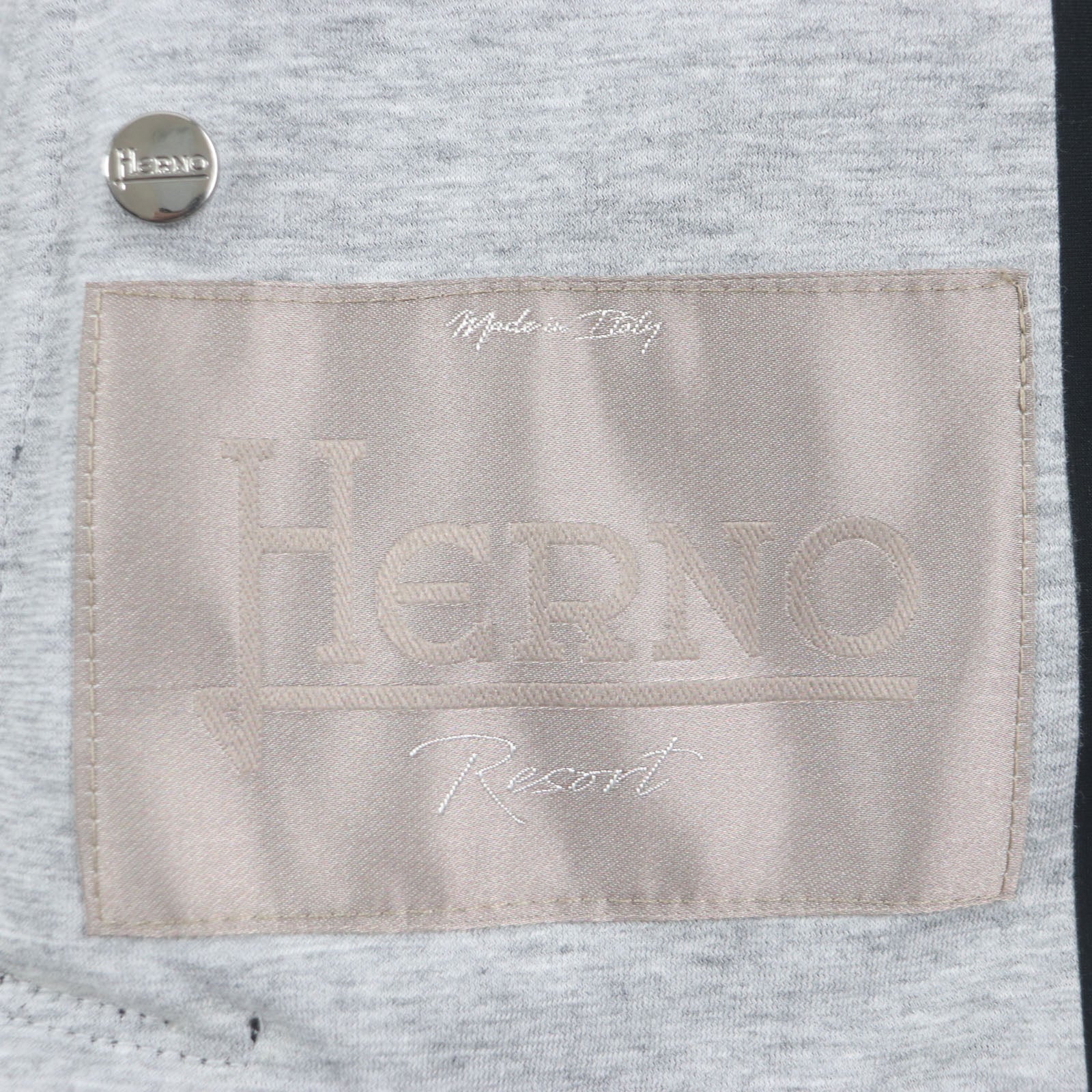 HERNO ゴート レザー コットン フード ジャケット ブラック 44