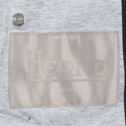 HERNO ゴート レザー コットン フード ジャケット ブラック 44