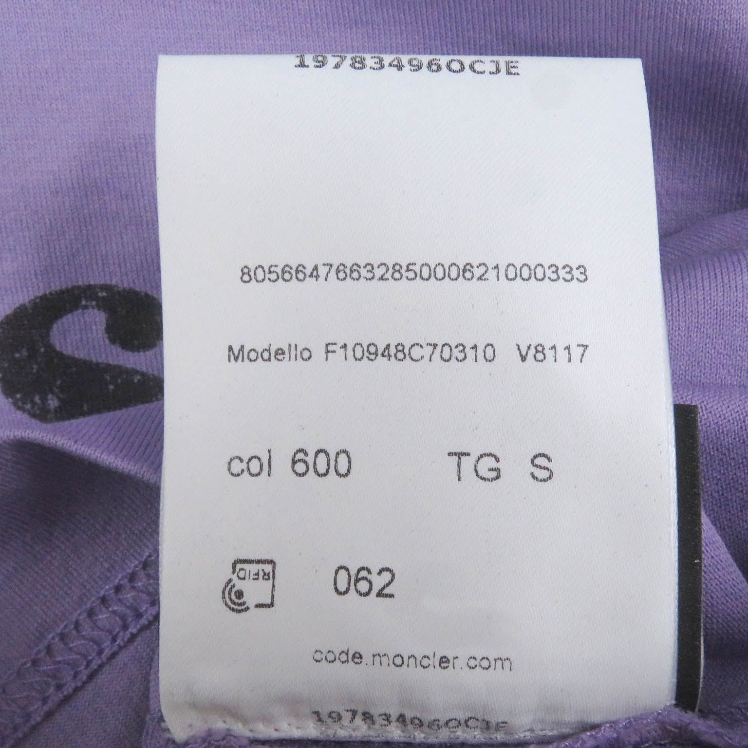 モンクレール ジーニアス コットン Tシャツ パープル S