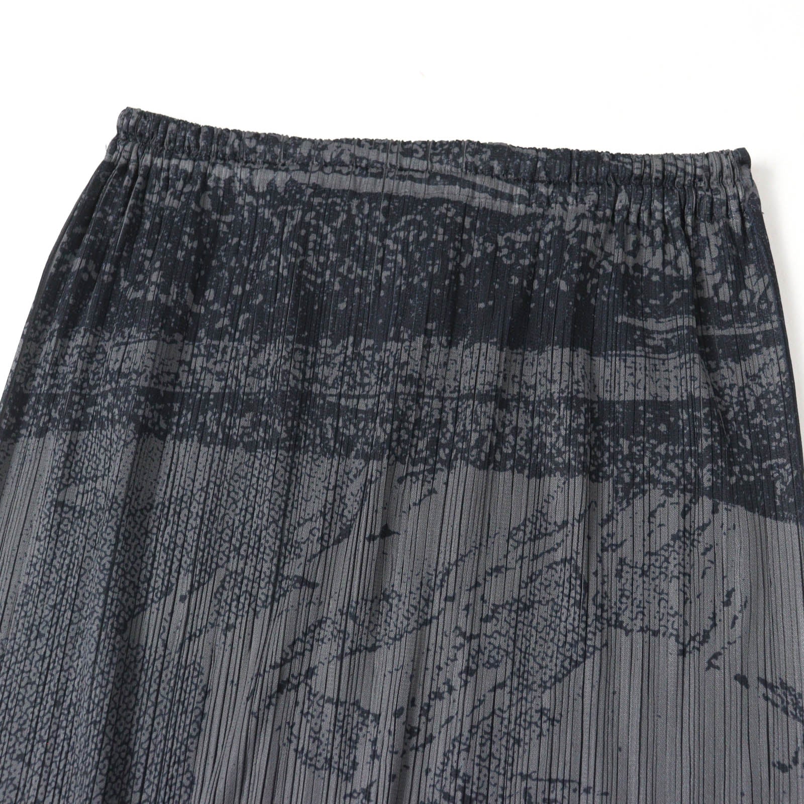 PLEATS PLEASE 浮世絵 プリント ロング スカート