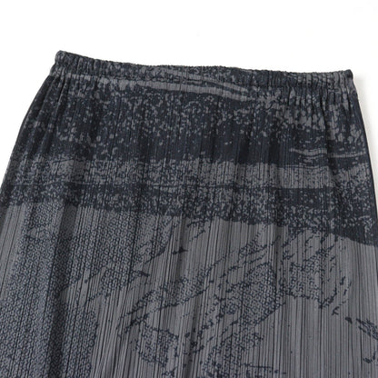 PLEATS PLEASE 浮世絵 プリント ロング スカート