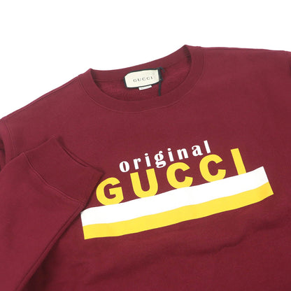 グッチ ロゴ プリント クルーネック スウェットシャツ L