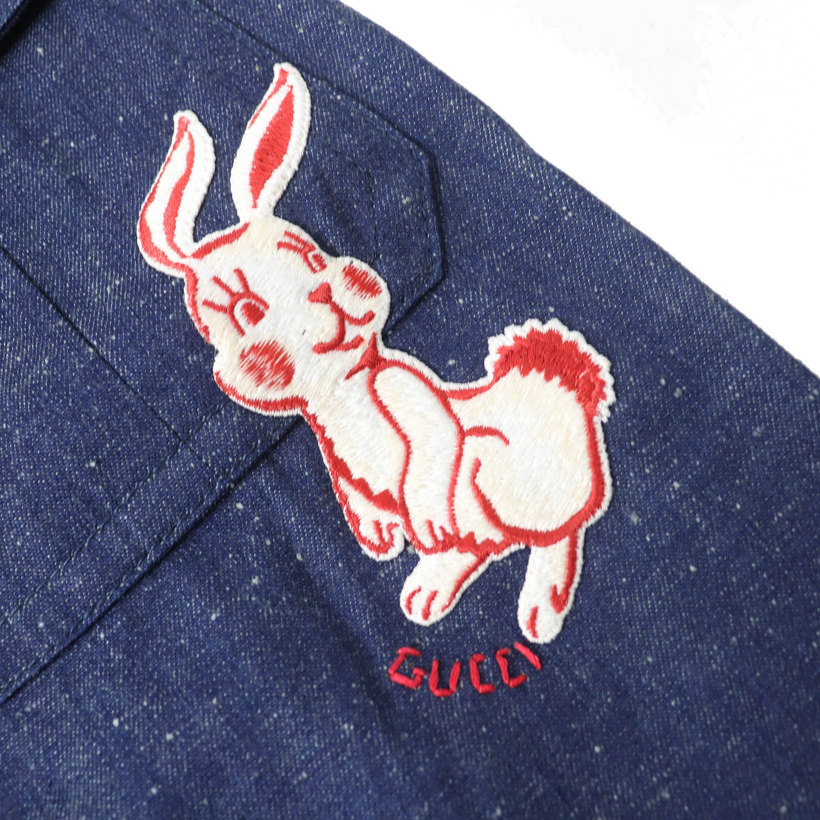 グッチ デニム スカート GG ロゴ ラビット 刺繍