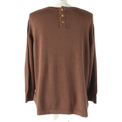 LEONARD FASHION ウール シルク レオパード ニット プルオーバー