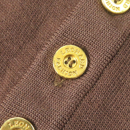 LEONARD FASHION ウール シルク レオパード ニット プルオーバー