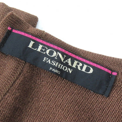 LEONARD FASHION ウール シルク レオパード ニット プルオーバー