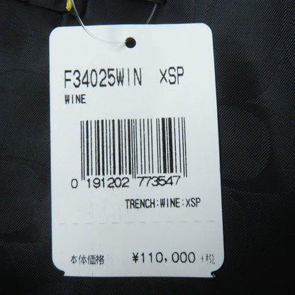 コーチ レザー トレンチ コート ワイン レッド XS レディース