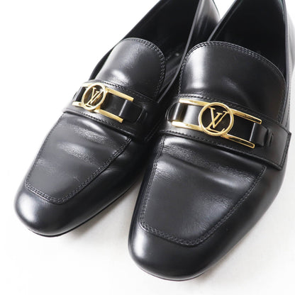 ルイヴィトン LV メタル ロゴ レザー ローファー