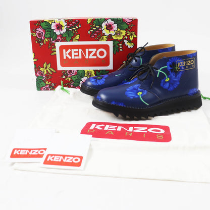 ケンゾー ケンゾーWAVE NIGO ポピー プリント レザー ブーツ