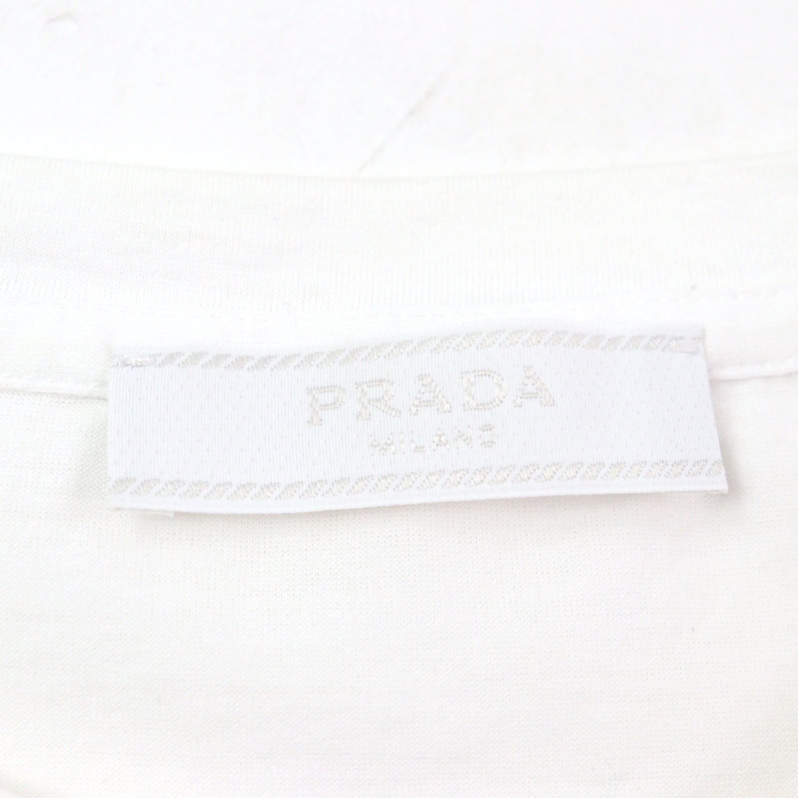 プラダ 刺繍ロゴ コットン Tシャツ