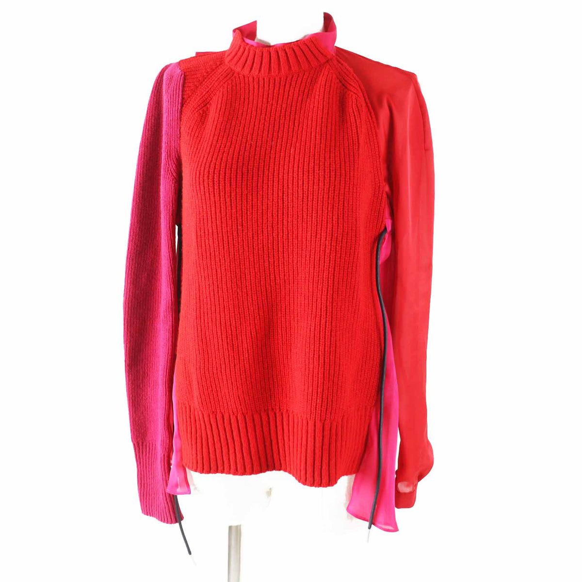 Sacai ウール ポリエステル 長袖 ニット ブラウス
