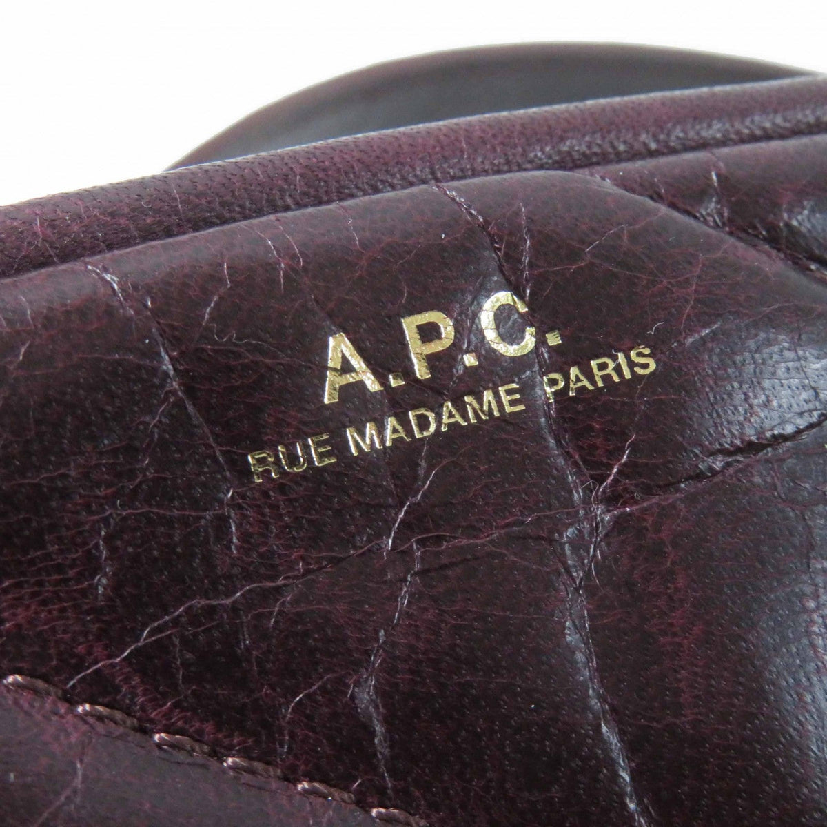 A.P.C. キルティング レザー ショルダー バッグ
