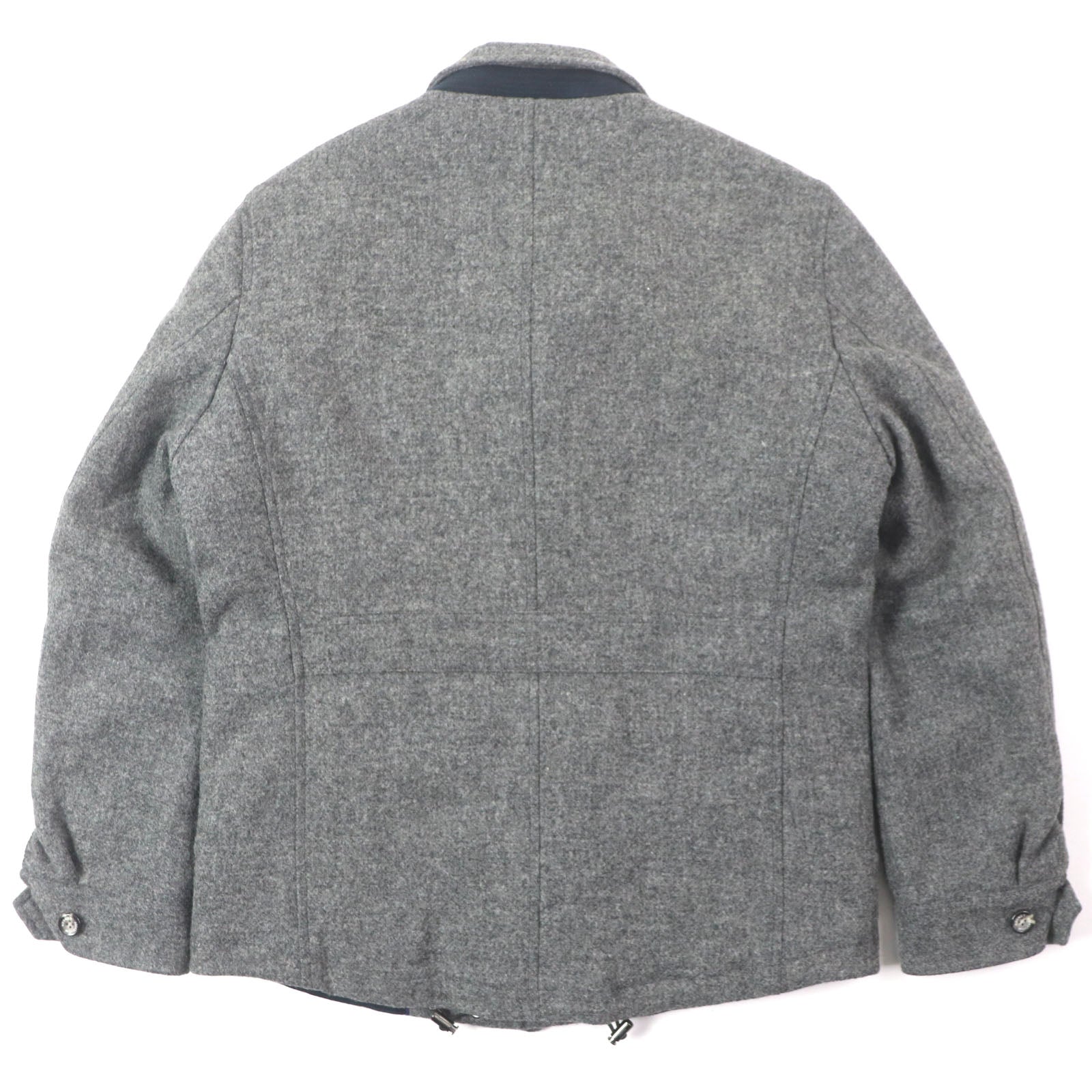 Aquascutum ウール 人工 レザー ダウン ジャケット