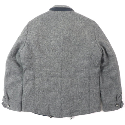 Aquascutum ウール 人工 レザー ダウン ジャケット