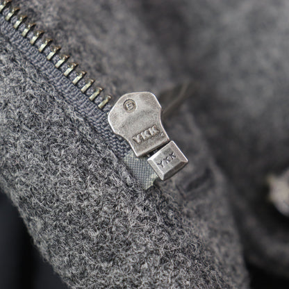 Aquascutum ウール 人工 レザー ダウン ジャケット