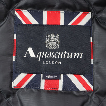 Aquascutum ウール 人工 レザー ダウン ジャケット