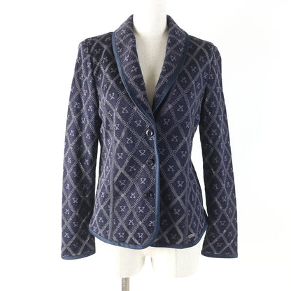 LEONARD FASHION ロゴ シルク レーヨン ニット ジャケット