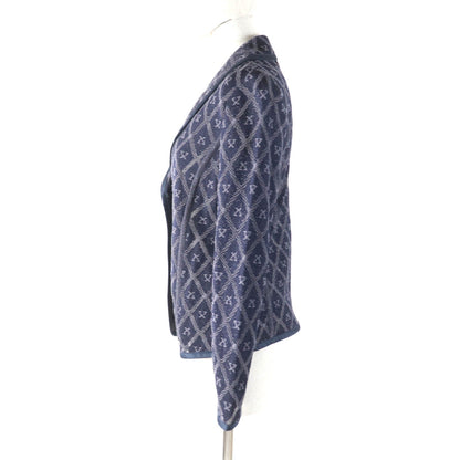 LEONARD FASHION ロゴ シルク レーヨン ニット ジャケット