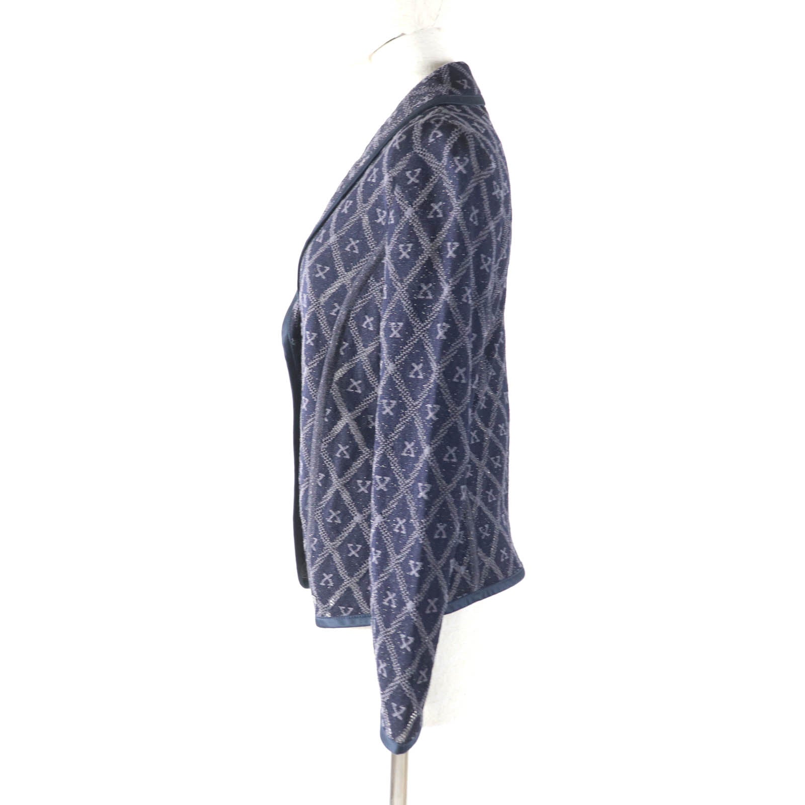 LEONARD FASHION ロゴ シルク レーヨン ニット ジャケット