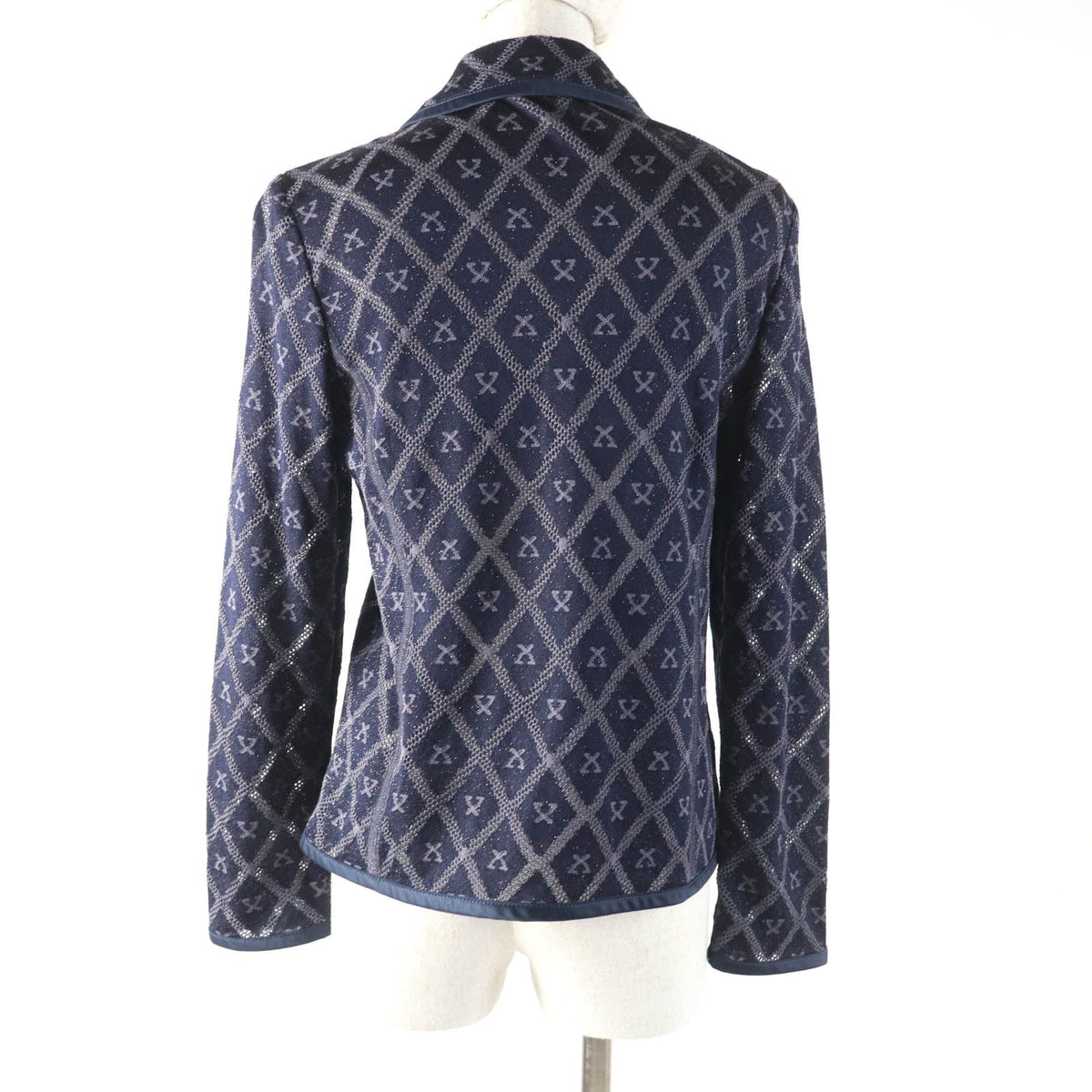 LEONARD FASHION ロゴ シルク レーヨン ニット ジャケット
