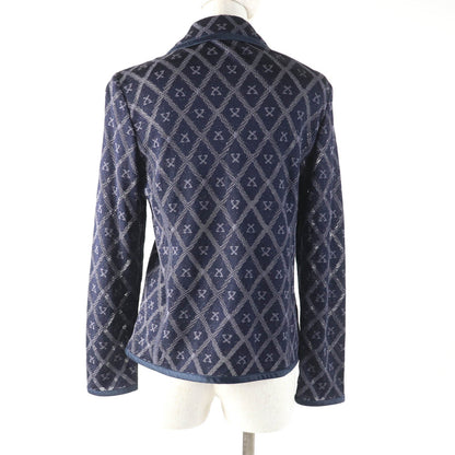 LEONARD FASHION ロゴ シルク レーヨン ニット ジャケット