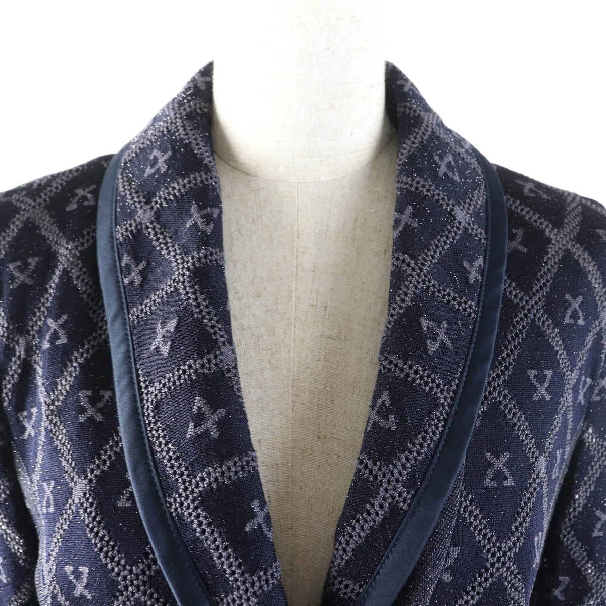 LEONARD FASHION ロゴ シルク レーヨン ニット ジャケット