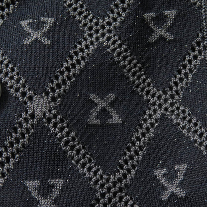 LEONARD FASHION ロゴ シルク レーヨン ニット ジャケット