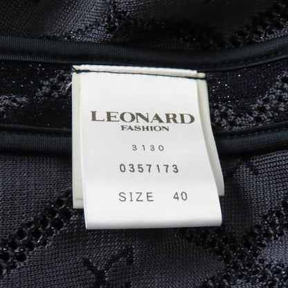 LEONARD FASHION ロゴ シルク レーヨン ニット ジャケット