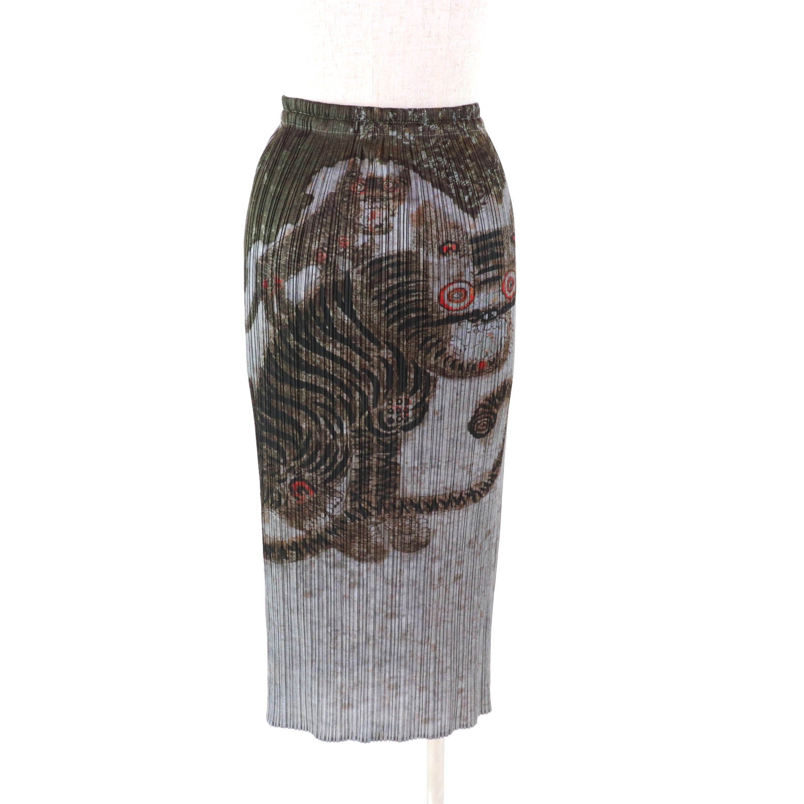 PLEATS PLEASE フォークペインティング タイガースカート