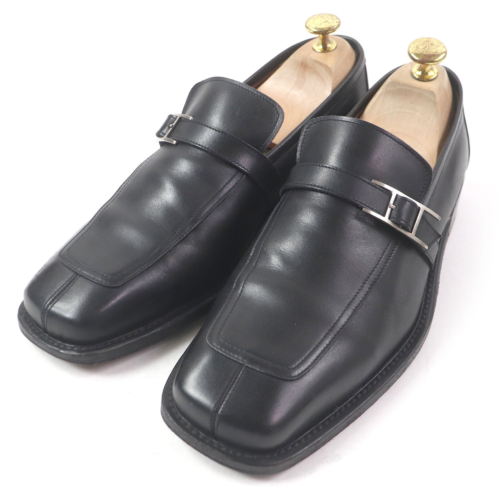 エルメス H ロゴ レザー ローファー