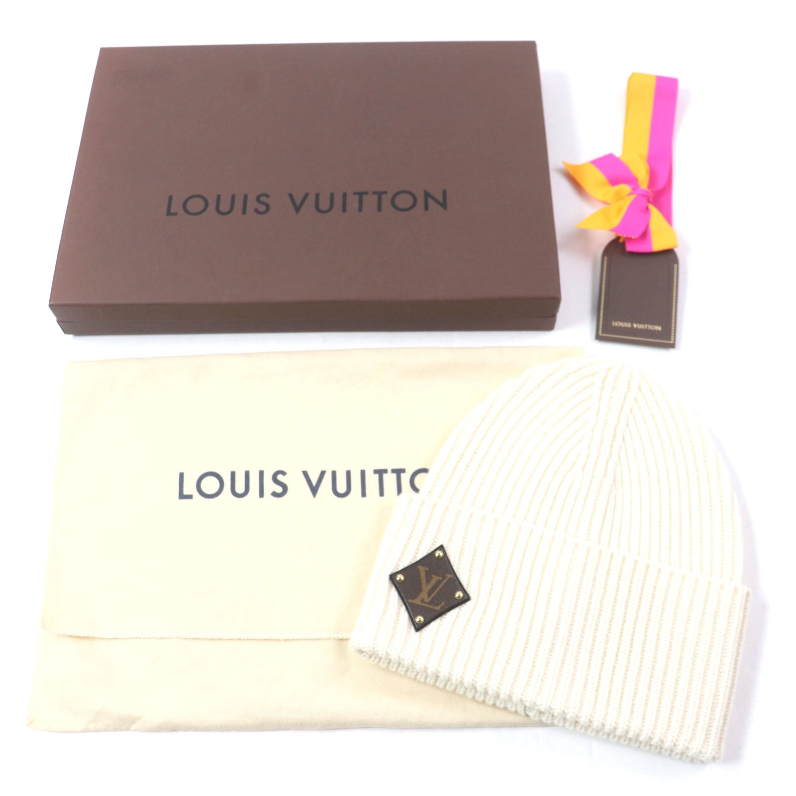 ルイヴィトン Bonnet LV Wool Cowhide Knit Cap