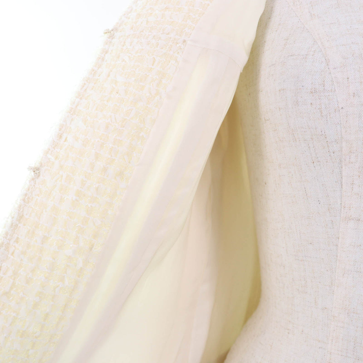 Rene ノーカラー ツイード TISSUE ファブリック ウール コート