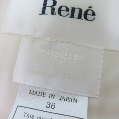 Rene ノーカラー ツイード TISSUE ファブリック ウール コート