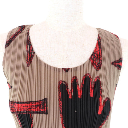 PLEATS PLEASE 総柄 ポリエステル ドレス