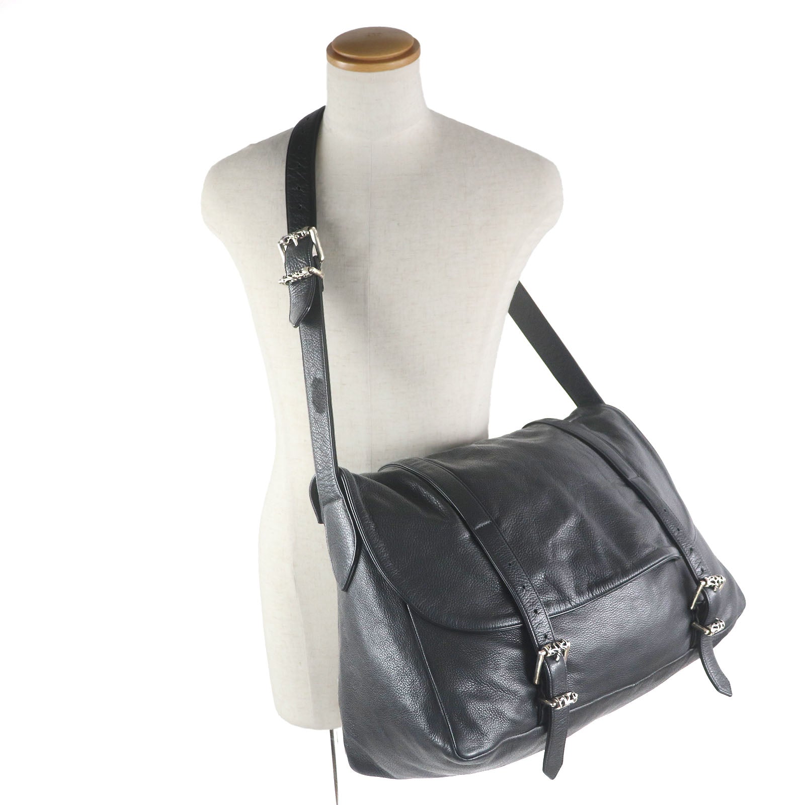 クロムハーツ G BENSIMONE レザー ショルダーバッグ
